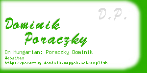 dominik poraczky business card